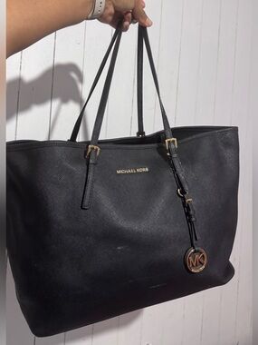 Michael Kors Black Leather Tote Project Bag